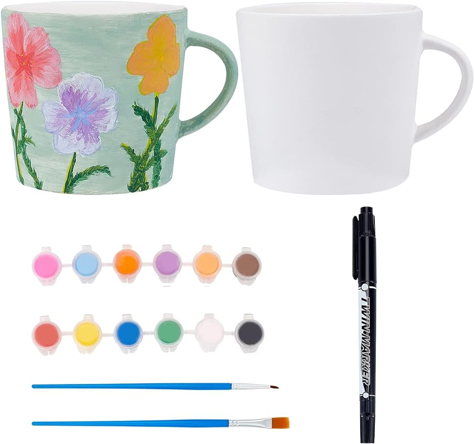Coffee Mug Painting Kit Paint and Sip Ceramic Mug Kids Art and Craft