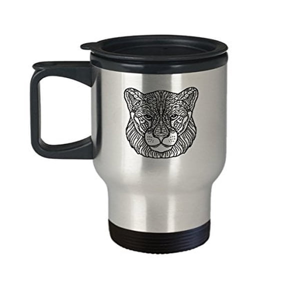Coffee Mug Panthers - Wildlife Lover Gifts - 14 oz Stainless Steel Travel Cup