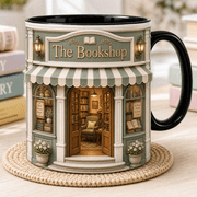 Coffee Mug Personalized Bookstore Storefront Ceramic Desk Cup for Bookstore Owners