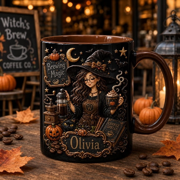 Coffee Mug Personalized Witch Barista Halloween for Coffee Lovers