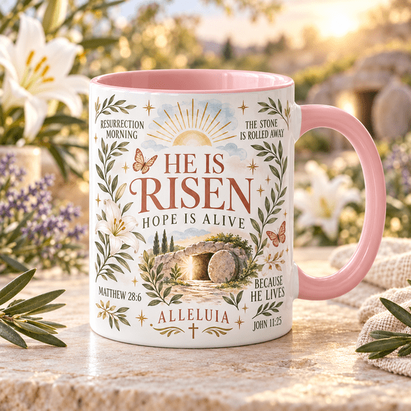 Coffee Mug Resurrection Faith Scripture for Morning Use Easter Gift