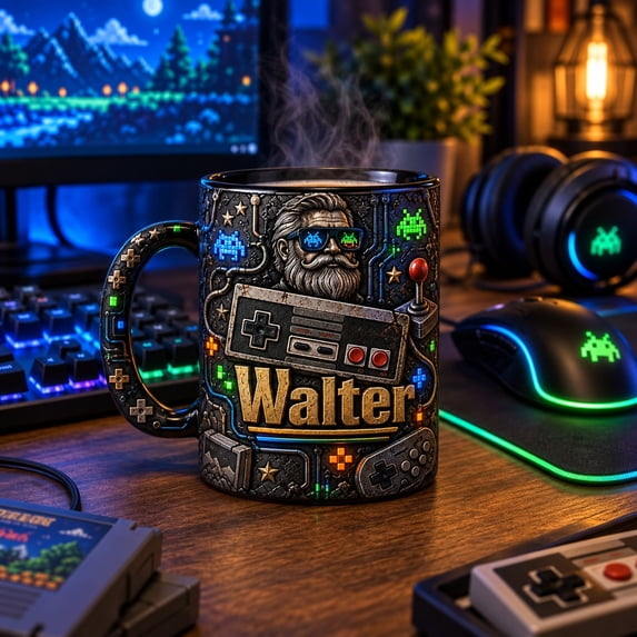 Coffee Mug Retro Gaming Controller Graphic for Gamer Grandpa - Walmart.com