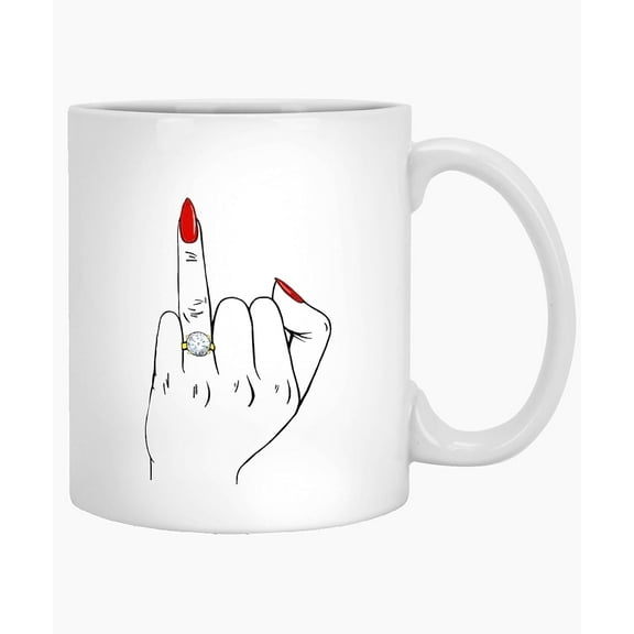 Coffee Mug Ring Finger Bride Mug Engagement Presents Engagement Gifts for Friend Just Engaged 11oz White Mug 509858