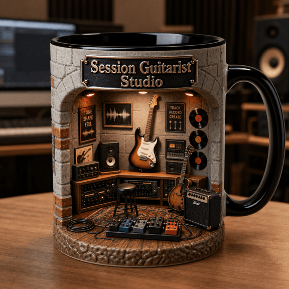 Coffee Mug Session Guitarist Studio Desk Drinkware for Musicians and Producers