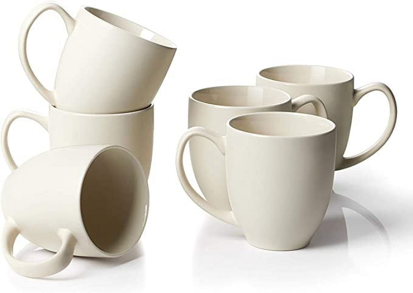 Ceramic Coffee Mugs Set of 6, Gencywe 16oz Coffee Cups with Handle, Large  Latte Mug, Big Mug for Women, Men, Great for Tea, Cocoa or Hot Chocolate