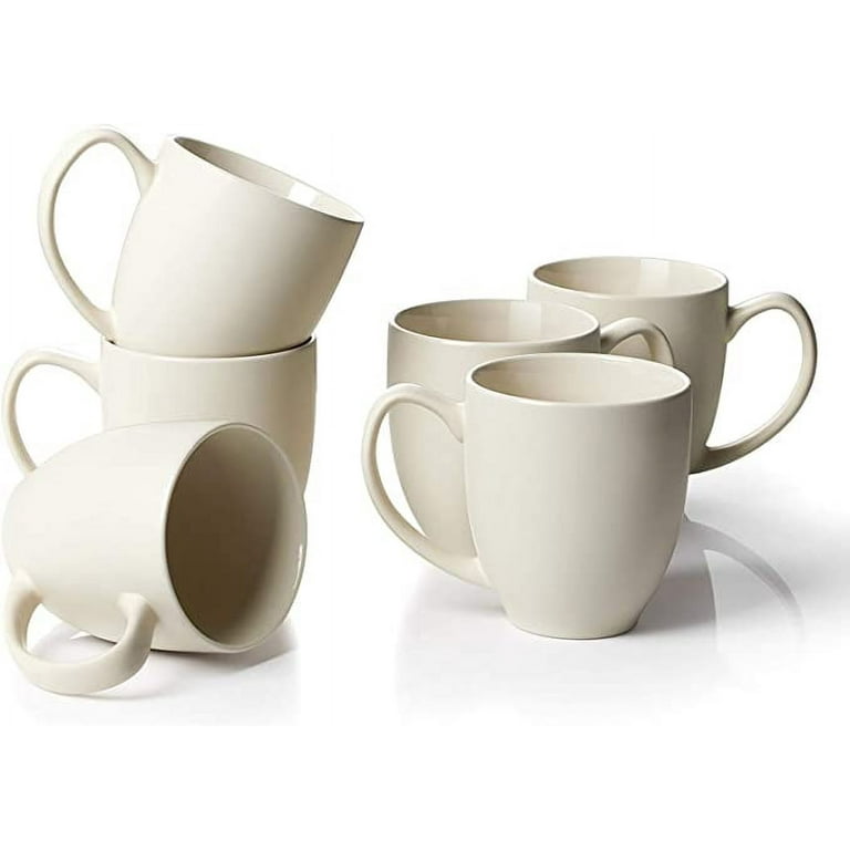 16 oz White Tall Ceramic Latte Mug