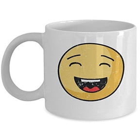 Smiley Face 11 oz Coffee Mug - Cute Emoji Gifts White Ceramic
