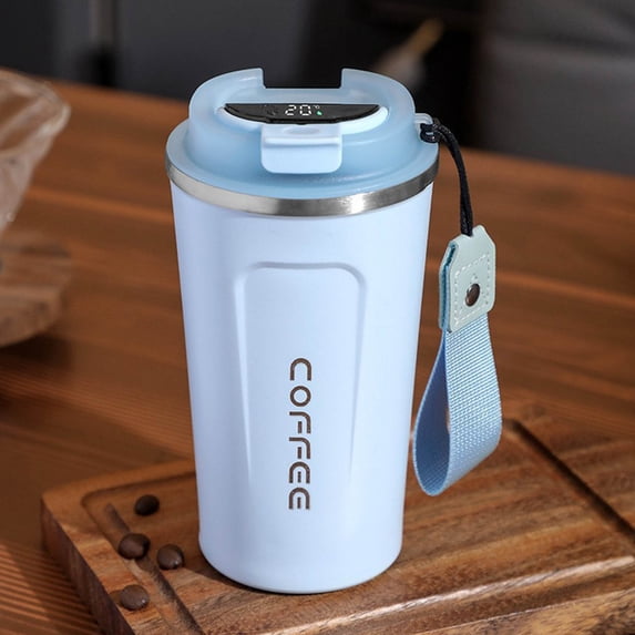 Coffee Mug,Stainless Steel Smart Temp Insulation Coffee Cup,Lifting Rope Leakproof,Car Office Portable Daily Drinking Mug