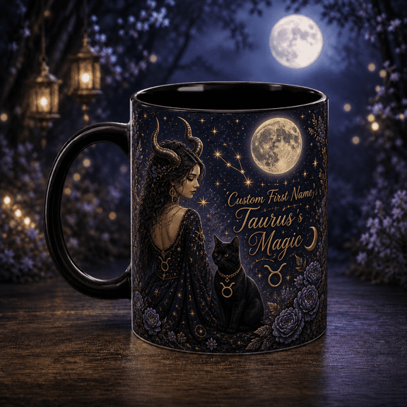 Coffee Mug Taurus Celestial Witch Custom Name for Morning Coffee Taurus Gift