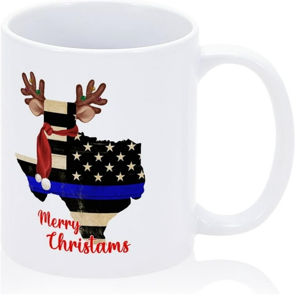 Coffee Mug Texas Map Coffee Mug US State Ceramic Mug BlueStripe American Flag Christmas Party Drinking Cup Gaming Coffee Mug for Sister Brother Dad Mom 11oz