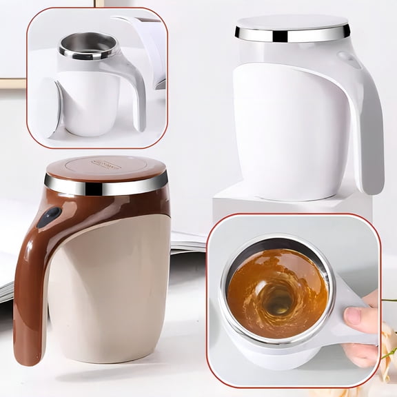 Coffee Mug, Thermal Mug, Automatic Mixing Mug, Brown Color
