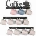 thumbnail image 1 of Coffee Mug Wall Rack, Coffee Cup Holder Wall Mounted with 12 Heavy Duty Hooks and Metal Coffee Sign, Rustproof Tea Cup Hanger Display Decor for Coffee Bar, Kitchen, Office, 1 of 13