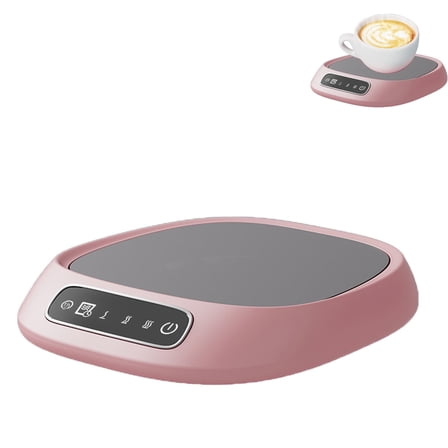Coffee Mug Warmer, Coffee Warmer for Desk, Smart Touchscreen, USB Charging Port, Electric Mug Heater for Beverages, Suitable for Cups of Any Material（Pink）