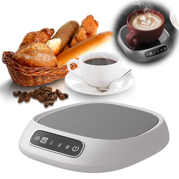 Coffee Mug Warmer, Electric Smart Beverage Cup Warmer with Timer & Auto Shut Off, Cordless Coffee Warmer, USB Rechargeable, Electric Ceramic Drinks Cup Warmers, 3 Temperature Settings for Office