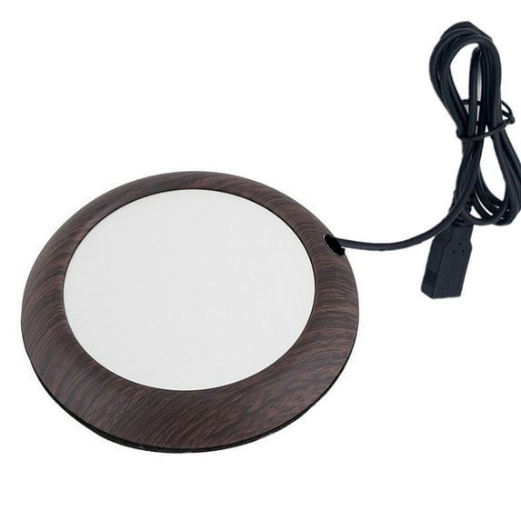 Coffee Mug Warmer For Desk Auto Shut Off Usb, Electric Beverage Warmer For Coffee,Cocoa,Tea,Milk - Dark wood texture