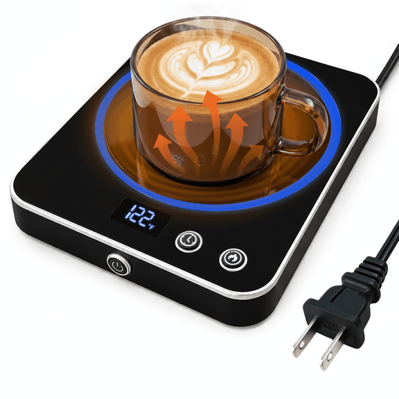 Coffee Mug Warmer with Light, Cup Warmer for Desk with 3 Temperature Settings(113°F/131°F/167°F), 8H Auto Shut Off & 1-12H Timer, Beverage Warmer for Coffee, Tea, Water, Milk and Coco