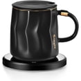 thumbnail image 1 of Coffee Mug Warmer Set,  Coffee Warmer for Desk Auto Shut Off, Cup Warmer for Office  Use, 2 Temperature Control Heated, 13.5 oz Flat Bottom Coffee Mug, Gifts for Men, Matte Black, 1 of 6