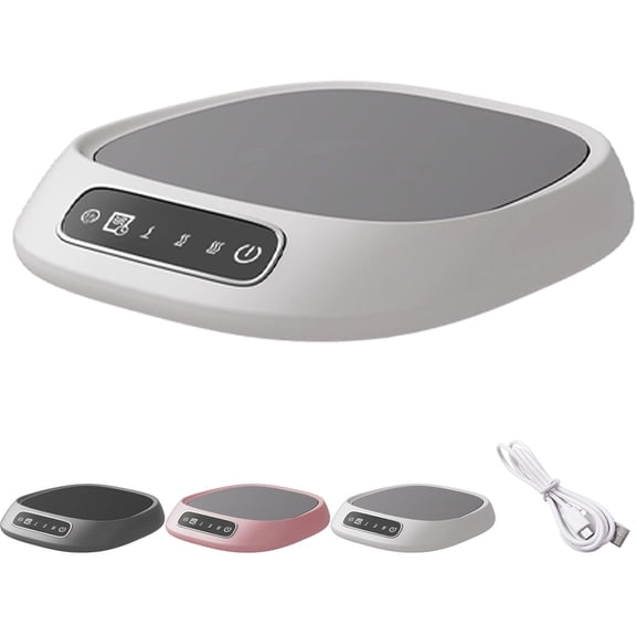 Coffee Mug Warmer--Smart Touch Electric Cup Heater,Electric Smart Beverage Cup Warmer with Timer & Auto Shut Off,,3TempSettings,Electric Ceramic Drinks Cup Warmers,Smart Coffee Heating Plate (White)