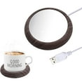 thumbnail image 1 of Coffee Mug Warmer, USB Mug Warmer for Desk- USB Charging, Easy to Use - Office/Home Use USB Beverage Mug Warmer Cup Warmer, Suitable for Tea, Coffee, Milk Dark Wooden, 1 of 8