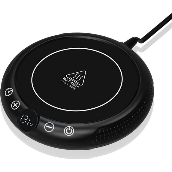 , White Elephant Gifts for Adults, Electric Cup Warmer for Desk, Candle Warmer Plate 8-Temp Setting & 1-12H Timer, Stocking Stuffer for Women Men