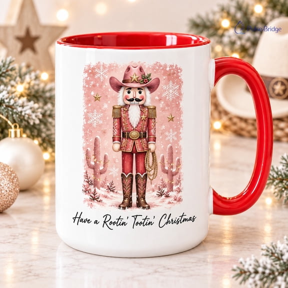 Coffee Mug Western Cowboy Nutcracker Holiday Drinkware for Christmas Lovers