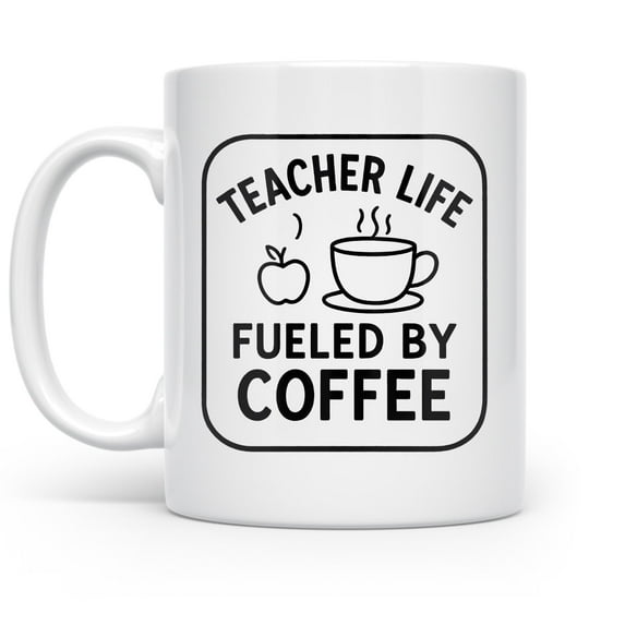 Teacher 11 oz Coffee Mug - Vintage Chalkboard Design White Ceramic Gift