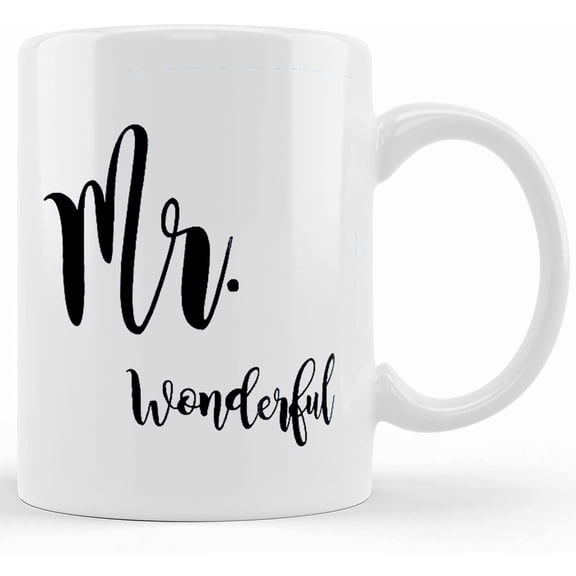 Coffee Mug.mugs With Sayings. Mr. Wonderful.mrs.. Wedding Gift. Bridal Shower Gift., Ceramic Novelty Coffee Mug, Tea Cup, Gift Present For Birthday, Christmas Thanksgiving Festiva