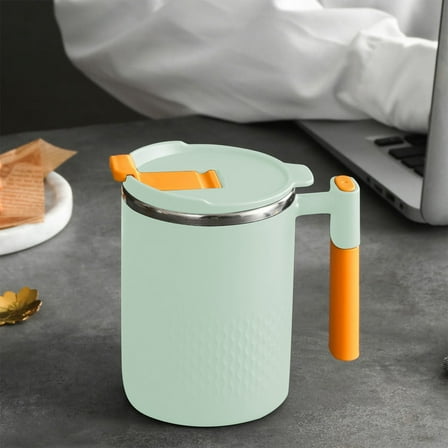 Coffee Mug with Handle Travel Mug,450ml Portable Leakproof Lid Car Tumbler Cup Stainless Steel Insulated Cup for Trip Car