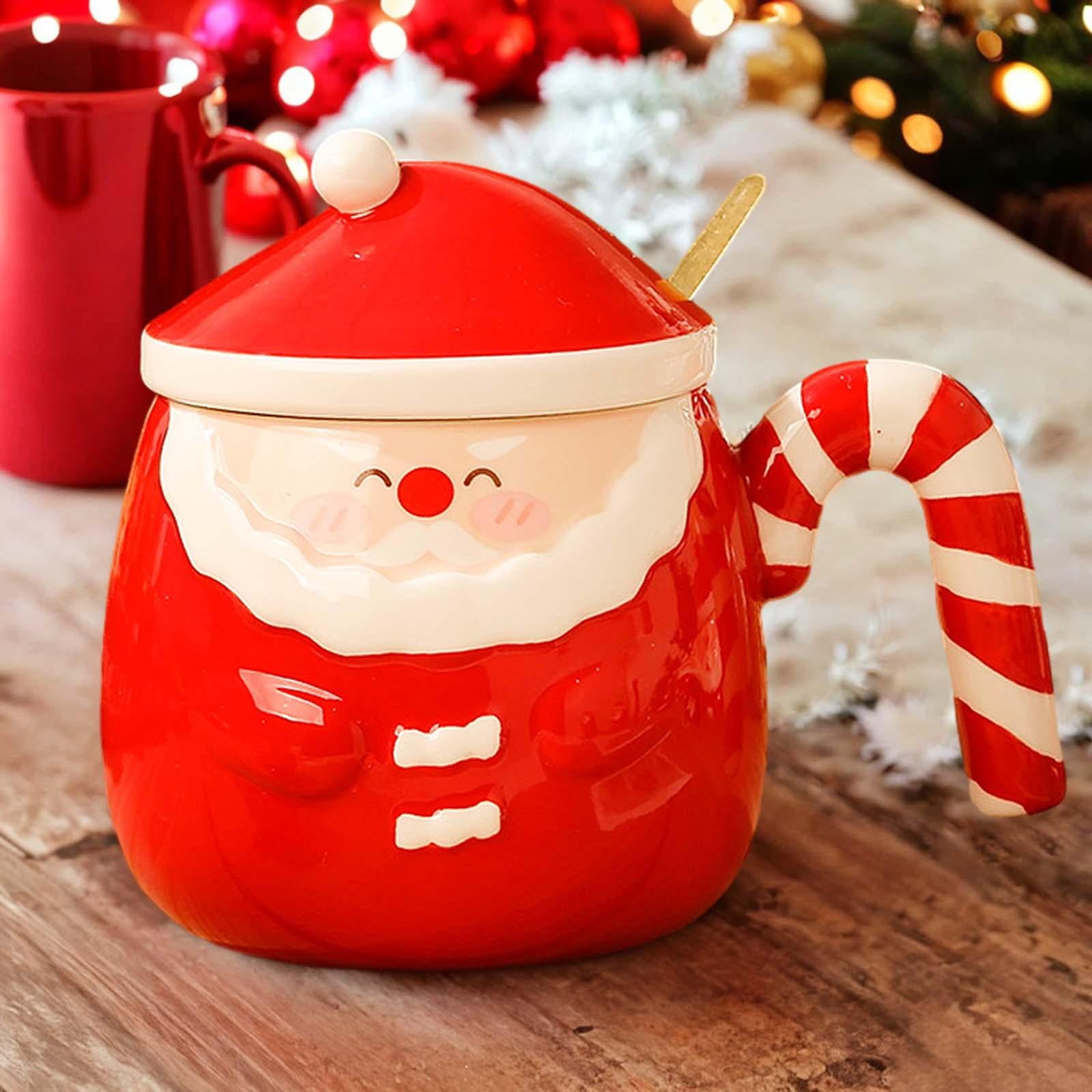 Cute Coffee Layer Glass with Cup Lid for Christmas D Mug Tea Cup Milk Cup  Double
