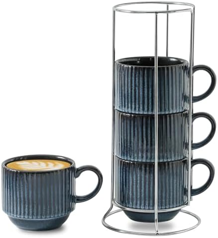 Coffee Mugs, 12 OZ Coffee Cups Ceramic Set of 4 with Handle and ...