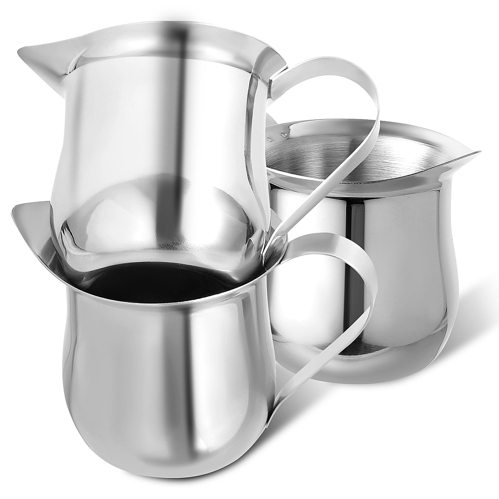 3 Pcs Coffee Mugs Set with Stainless Steel Frother Pitcher and