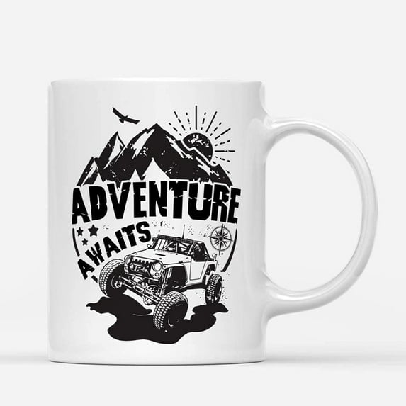 Coffee Mugs Adventure Awaits Off-Road Riding Car Lovers Gifts for Her or Him Coffee Lovers 11oz 15oz White Mug Christmas Gift