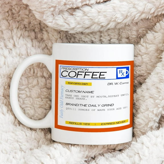 Coffee Mugs Ceramic Cup White Personalized Prescription 11 OZNovelty Coffee Mugs Novelty Gift For Husband Wife Boyfriend Girlfriend Friends