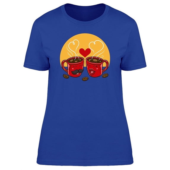 Coffee Mugs Couple In Love T-Shirt Women -Image by Shutterstock, Female Small