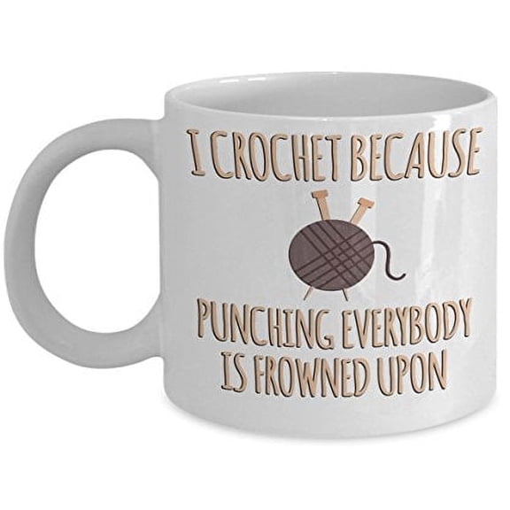 Funny Hobby 11 oz Coffee Mug - Because Punching Everybody White Ceramic Gift
