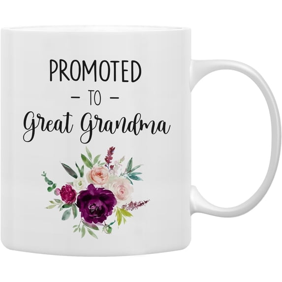 Coffee Mugs, Funny Pregnancy Announcement Gifts for Grandma, Great Grandma to Be, Double Side Printed Ceramic Mug Cup 11 Ounce