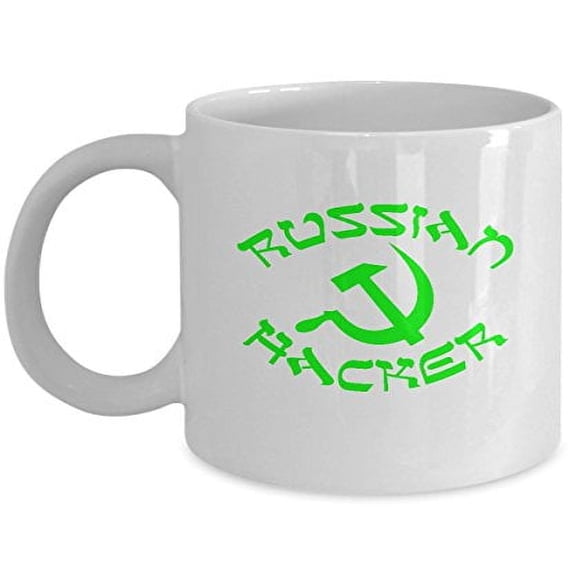Hacker 11 oz Coffee Mug - Russian White Ceramic Gift