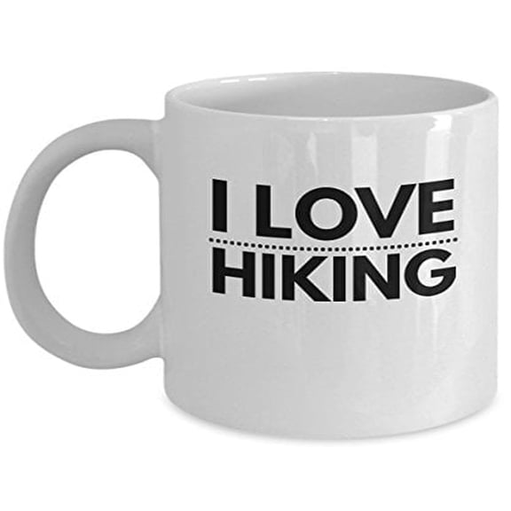 Explorer 11 oz Coffee Mug - I Love Hiking White Ceramic Gift