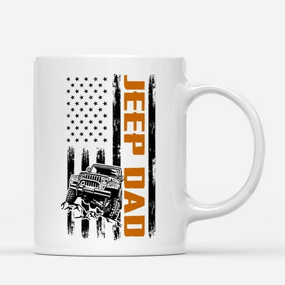 Coffee Mugs Patriotic Vintage American Flag Off-Road Dad Hobby Gifts for Him Coffee Lovers 11oz 15oz White Mug Christmas Gift