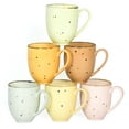 thumbnail image 1 of Esfour Ceramics Coffee Mugs Set Of 6, 14 Oz Large Handle Heavy Duty Cups - Microwave Dishwasher Safe - Latte, Cappuccino, Tea, Cocoa, Mocha - Men, Women, Home Office Daily Use,Blossom Assorted Colors, 1 of 7