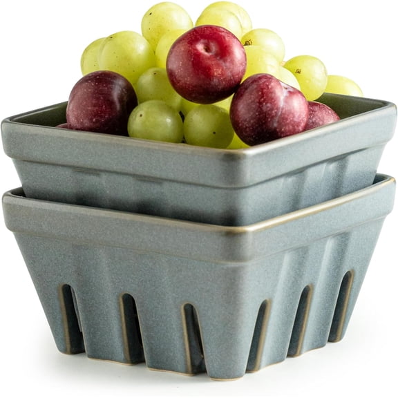 Coffee Mugs Set , Ounce Stackable Coffee Mugs with Stand & Square Fruit Basket for Kitchen, Berry Containers for Table