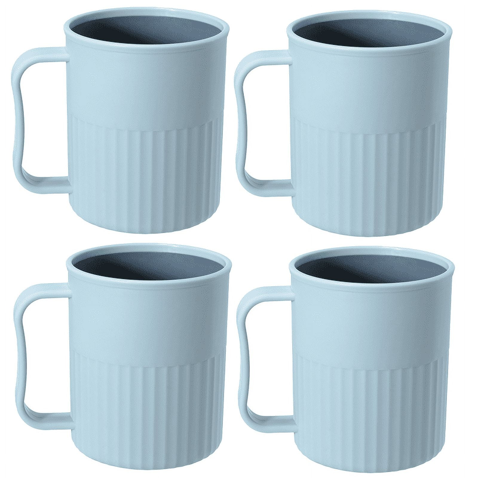 Coffee Mugs Set of 4, Plastic Coffee Cups Set, Unbreakable Coffee Mug ...
