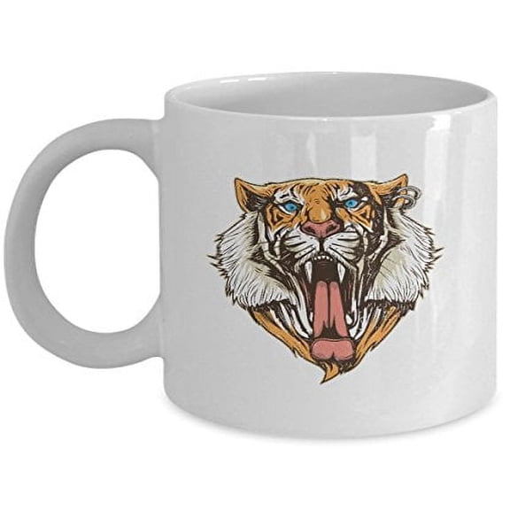 Tiger 11 oz Coffee Mug - Safari Gift Ideas White Ceramic