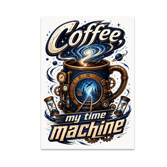 Coffee My Time Machine Wall Art - Sci-Fi Lover - 13x19 Poster Print