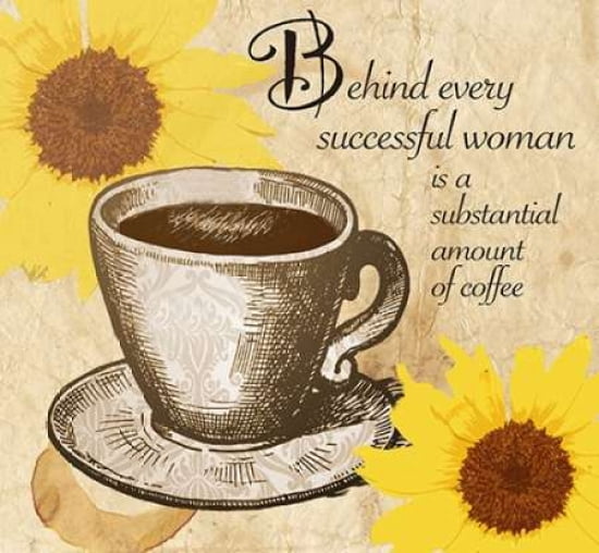 Coffee N Sunshowers Canvas Art - Kari Brooks (24 x 24)