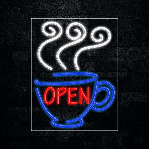 Coffee Open LED Neon Sign 22"L x 28"H #31760