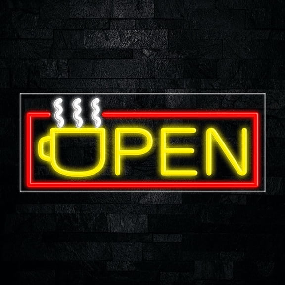 Coffee Open-LED Neon Sign 30"L x 12"H #30484