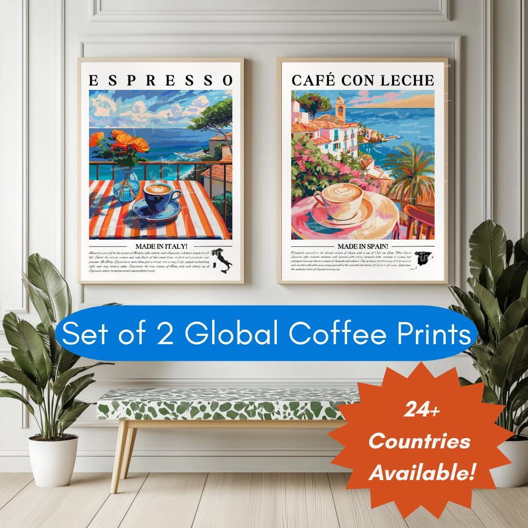 Coffee Or Coffee Kitchen For Coffee Lovers Cafe Coffee Bar Poster, Set ...