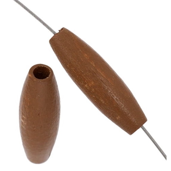 Coffee Oval Wood Bead 20 x 6mm