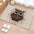 thumbnail image 1 of Coffee Owl Bathroom Rug Washable 2x3 Entryway Rug Non Slip Cute Bird Big Eyes Animals Brown Beans Front Door Mat Low Pile Indoor Doormat Throw Floor Carpet for Kitchen Bedroom Entrance, 1 of 8